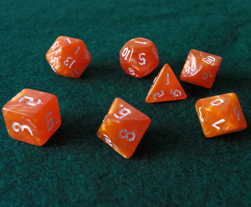 Set de dados RPG Clásico Naranja brillante (7 unid.)
