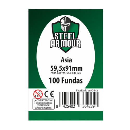 Steel Armour: 100 Fundas tamaño Asia (59,5x91mm)