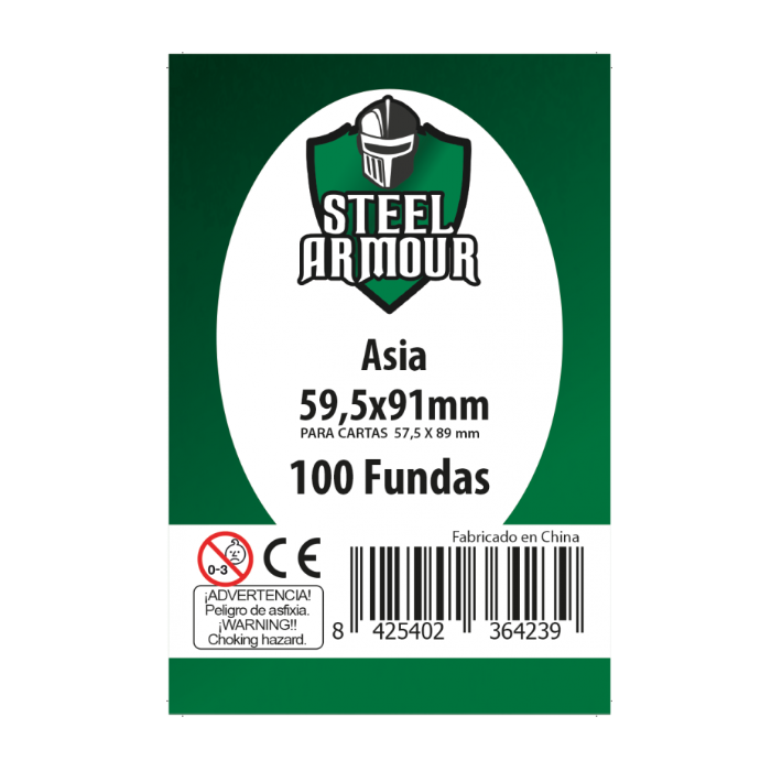 Steel Armour: 100 Fundas tamaño Asia (59,5x91mm)