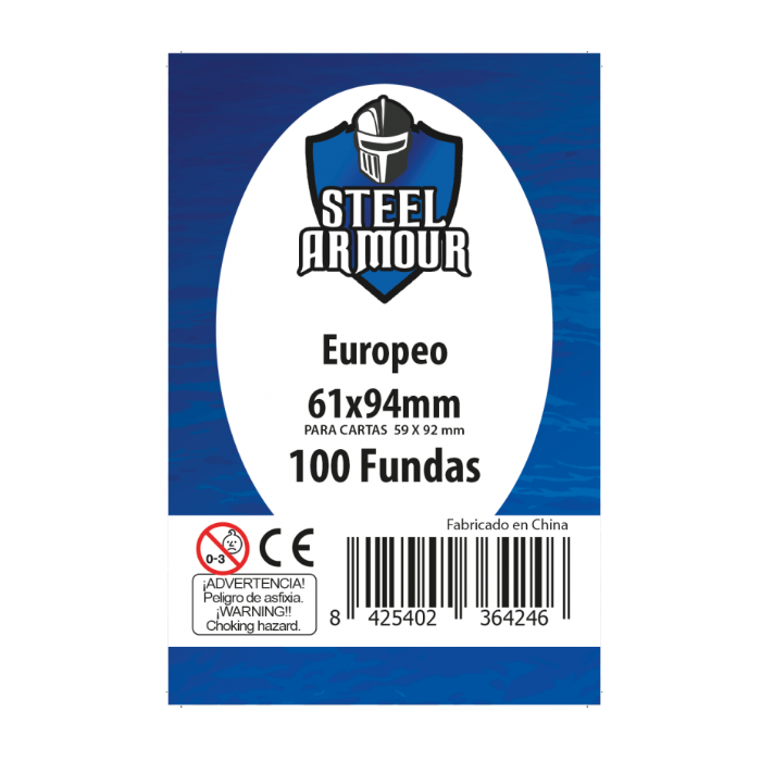 Steel Armour: 100 Fundas tamaño Euro (61x94mm)