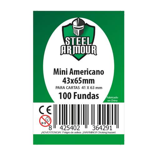 Steel Armour: 100 Fundas tamaño Mini Americano (43x65mm)