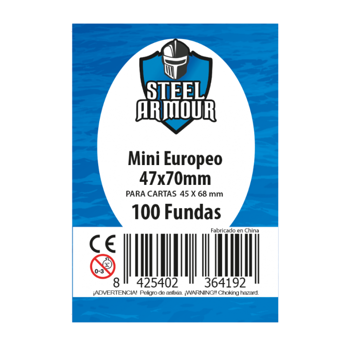 Steel Armour: 100 Fundas tamaño Mini Euro (47x70mm)