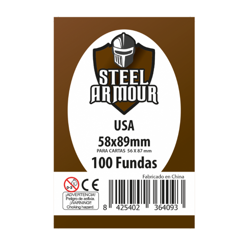 Steel Armour: 100 Fundas tamaño USA (58x89mm)