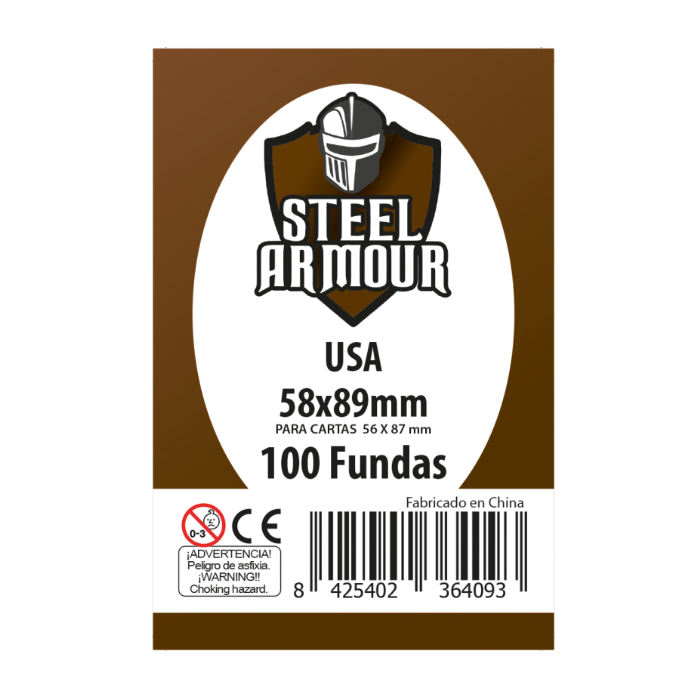 Steel Armour: 100 Fundas tamaño USA (58x89mm)