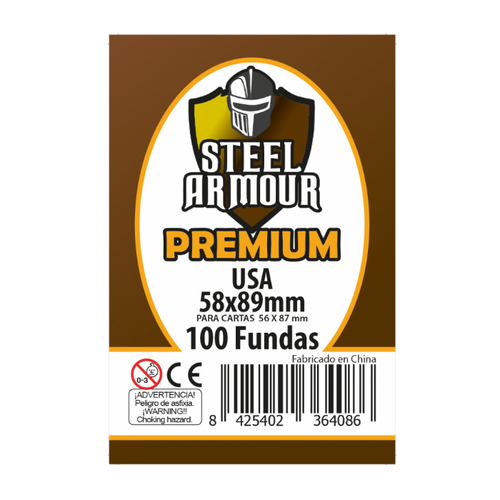 Steel Armour: 100 Fundas tamaño USA Premium (58x89mm)