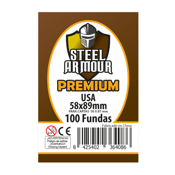 Steel Armour: 100 Fundas tamaño USA Premium (58x89mm)