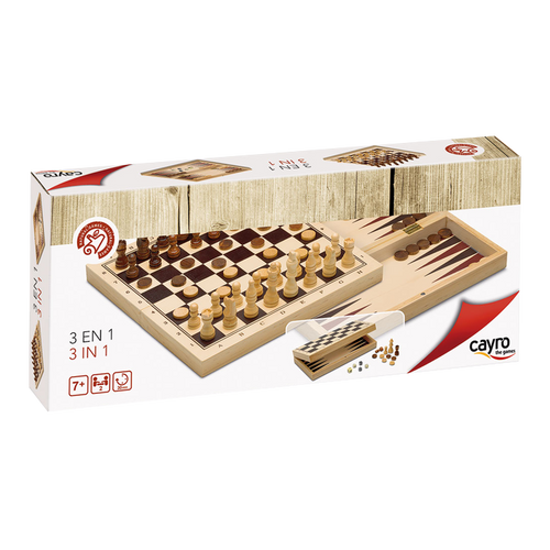 3 en 1 Ajedrez, Damas y Backgammon