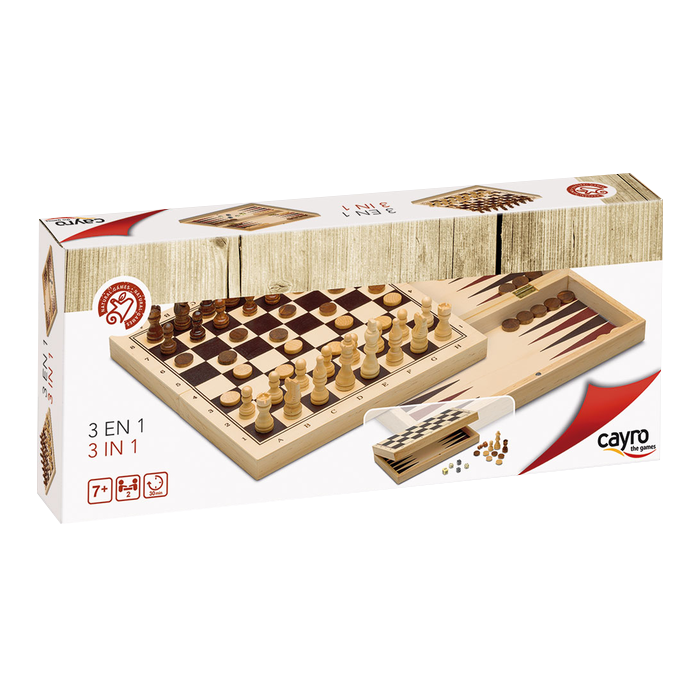3 en 1 Ajedrez, Damas y Backgammon