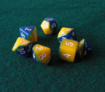 Set de dados RPG Clásico Amarillo y Azul (7 unid.)