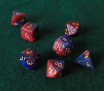 Set de dados RPG Clásico Azul y Rojo (7 unid.)