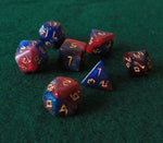 Set de dados RPG Clásico Azul y Rojo (7 unid.)