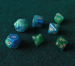 Set de dados RPG Clásico Azul y Verde (7 unid.)