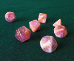 Set de dados RPG Clásico Purpura y Rosa (7 unid.)