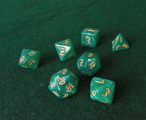 Set de dados RPG Clásico Verde Esmeralda (7 unid.)