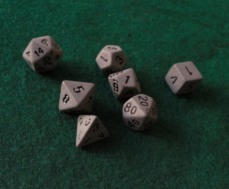 Set de dados RPG Clásico Gris Piedra (7 unid.)