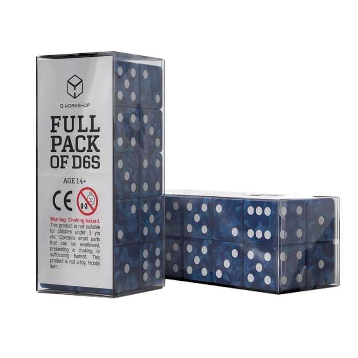 Q- Workshop Dados D6 Full Pack Azul (20 unidades)